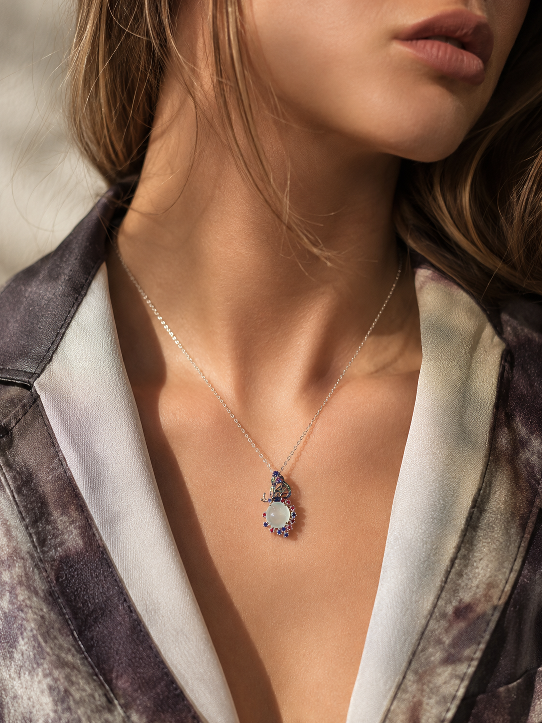 Butterfly Burmese Jadeite Gemstone Necklace