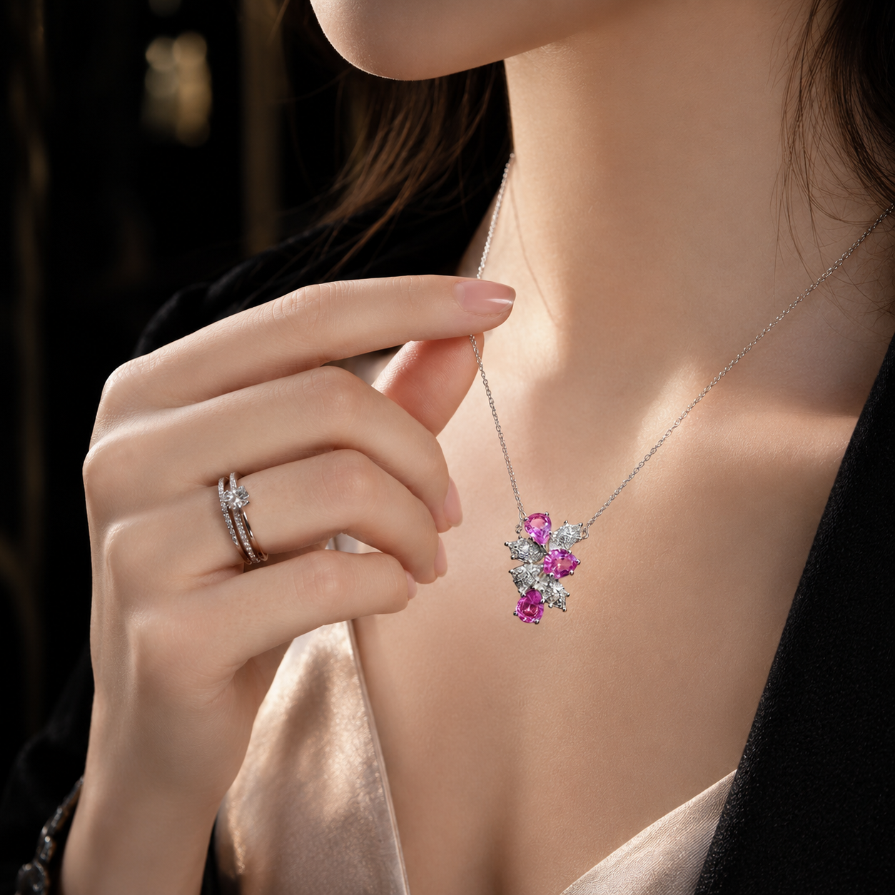 Sri Lankan Pink Sapphire Pendant Necklace