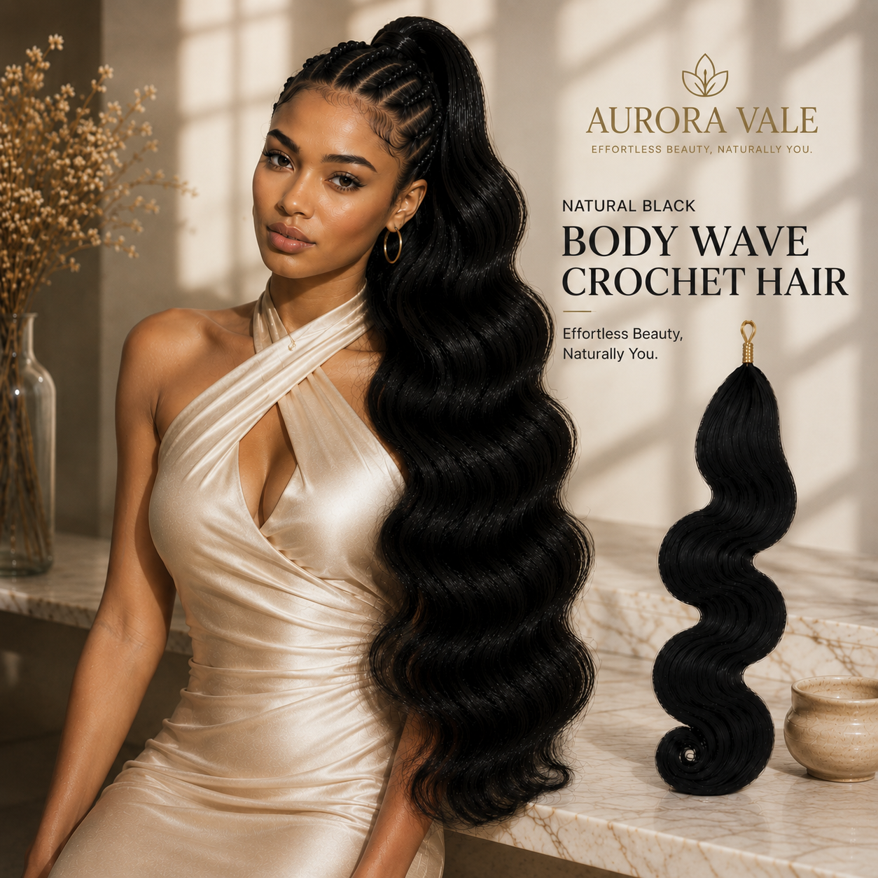 Natural Black Body Wave 100% Human Hair Crochet