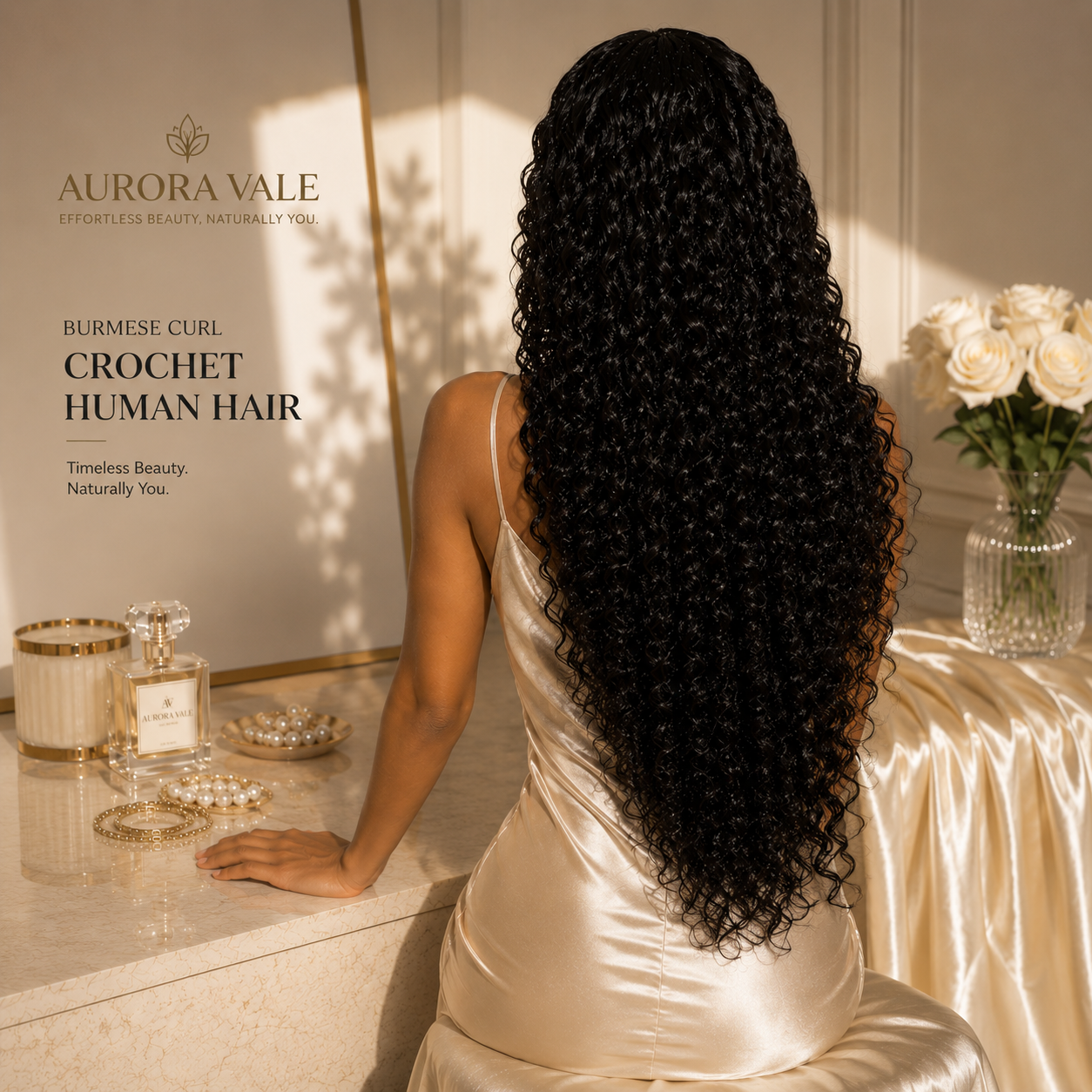 Natural Black Burmese Curl Crochet Human Hair