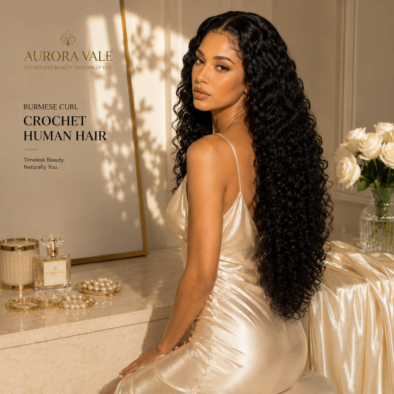 Natural Black Burmese Curl Crochet Human Hair