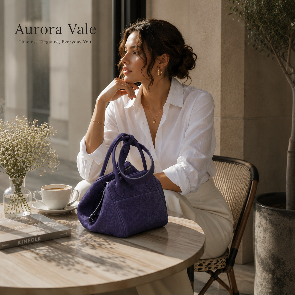 Luxury Purple Deerskin Tote