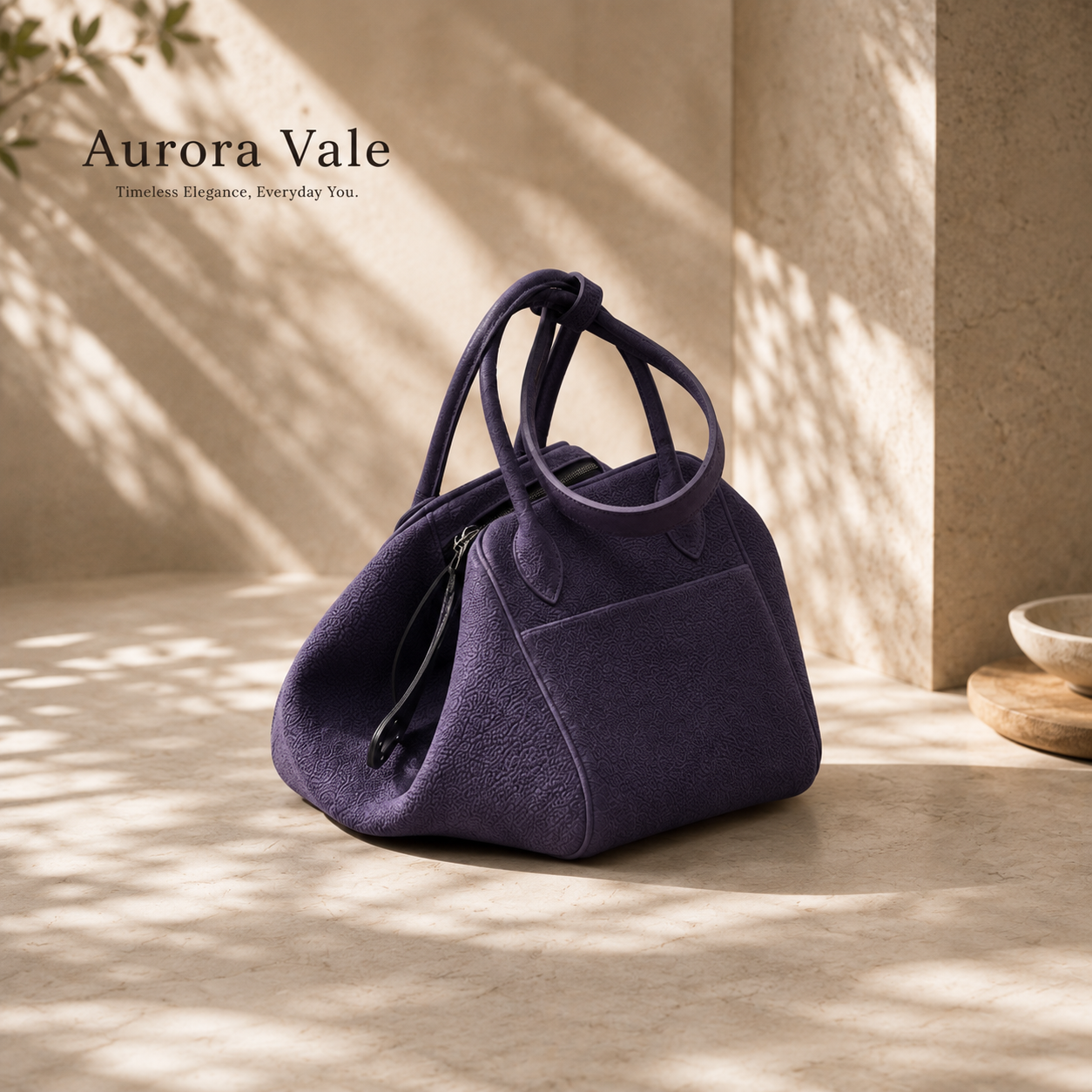 Luxury Purple Deerskin Tote