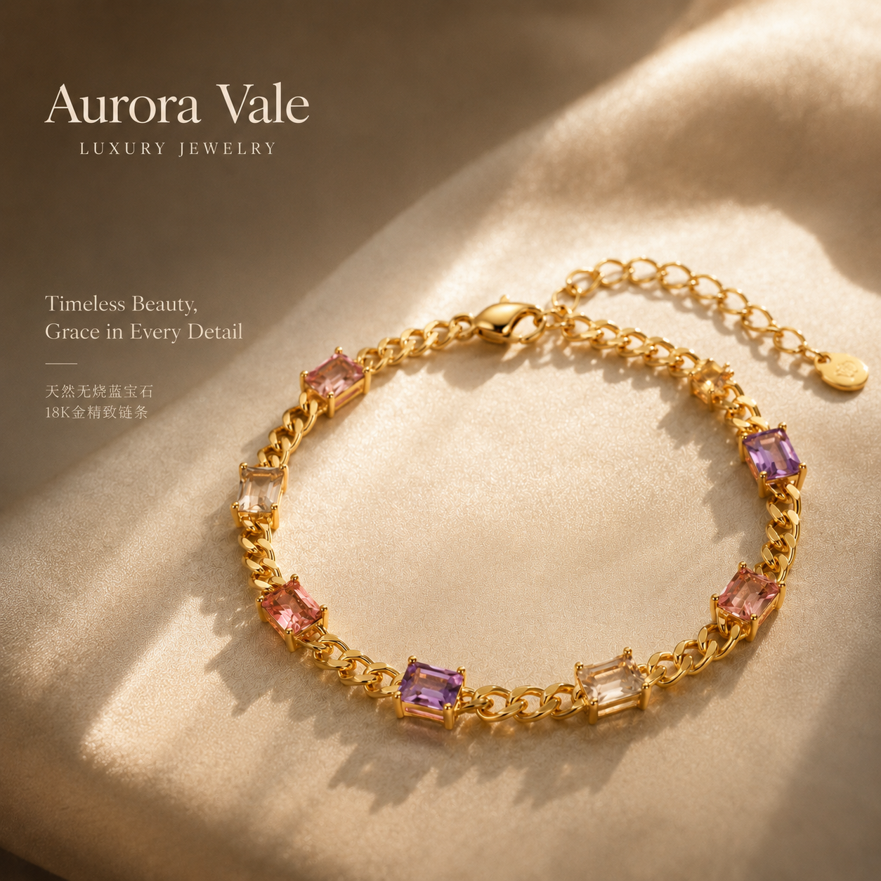 Radiant Sapphire Link Bracelet