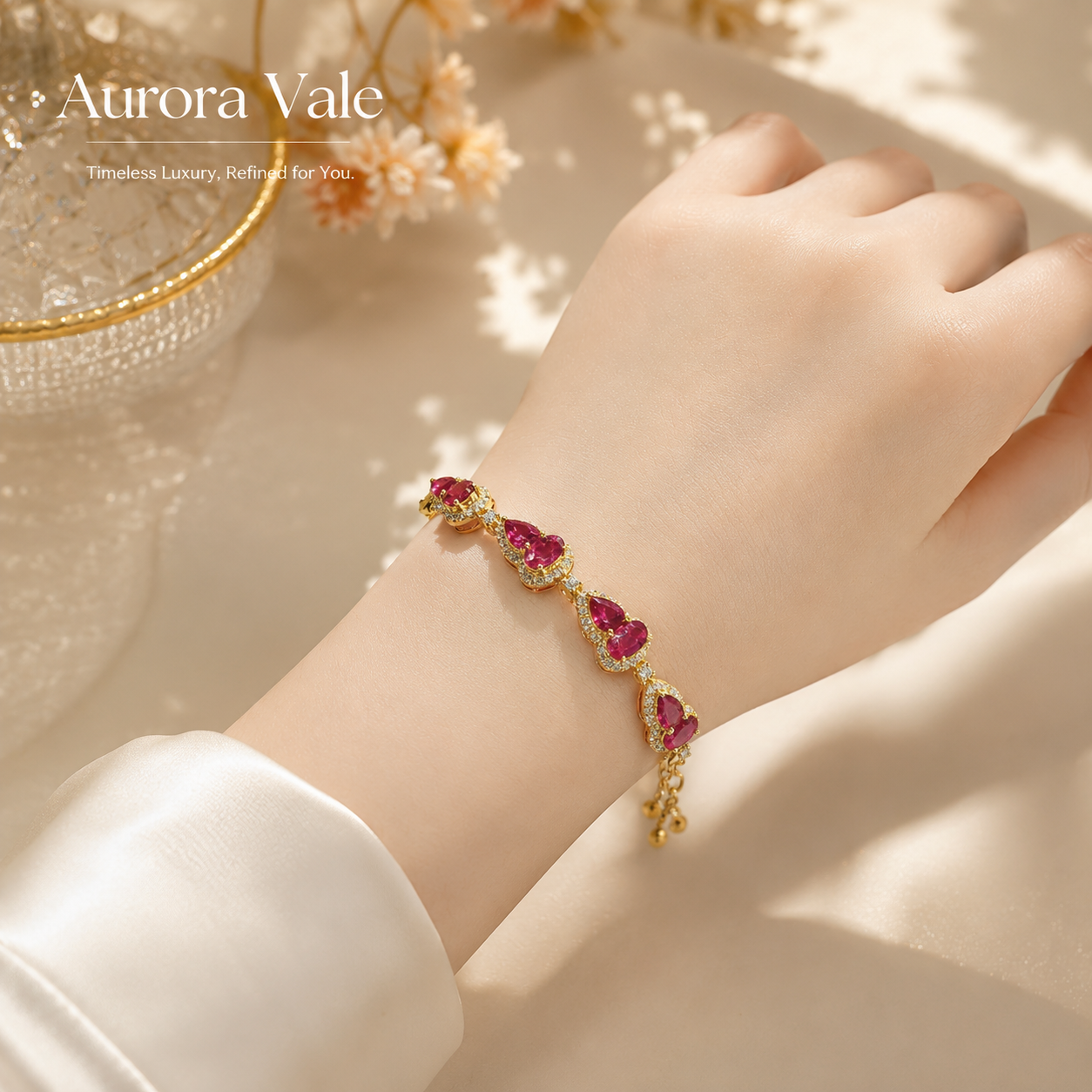 Ruby Diamond Gourd Bracelet
