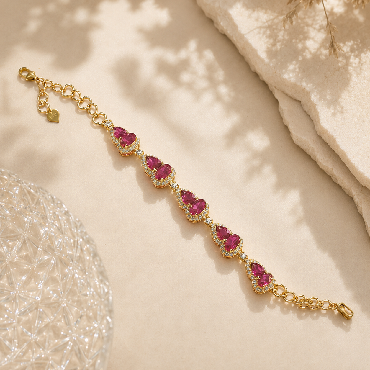 Ruby Diamond Gourd Bracelet