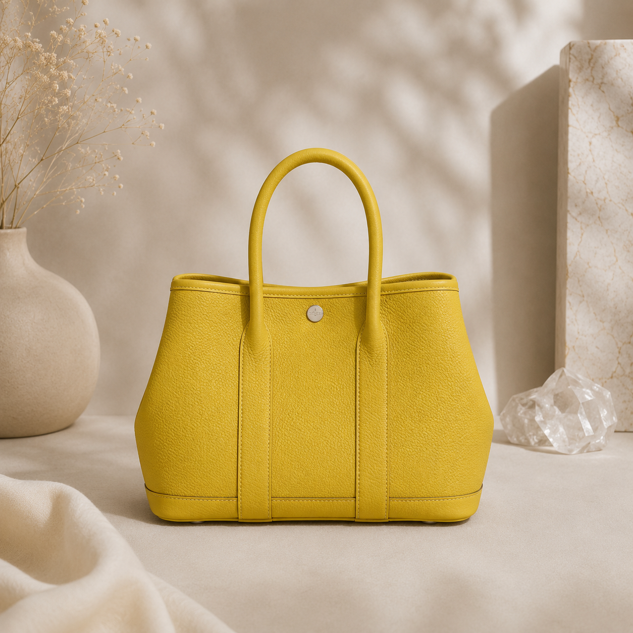 Premium Hand-Stitched Togo Leather Tote