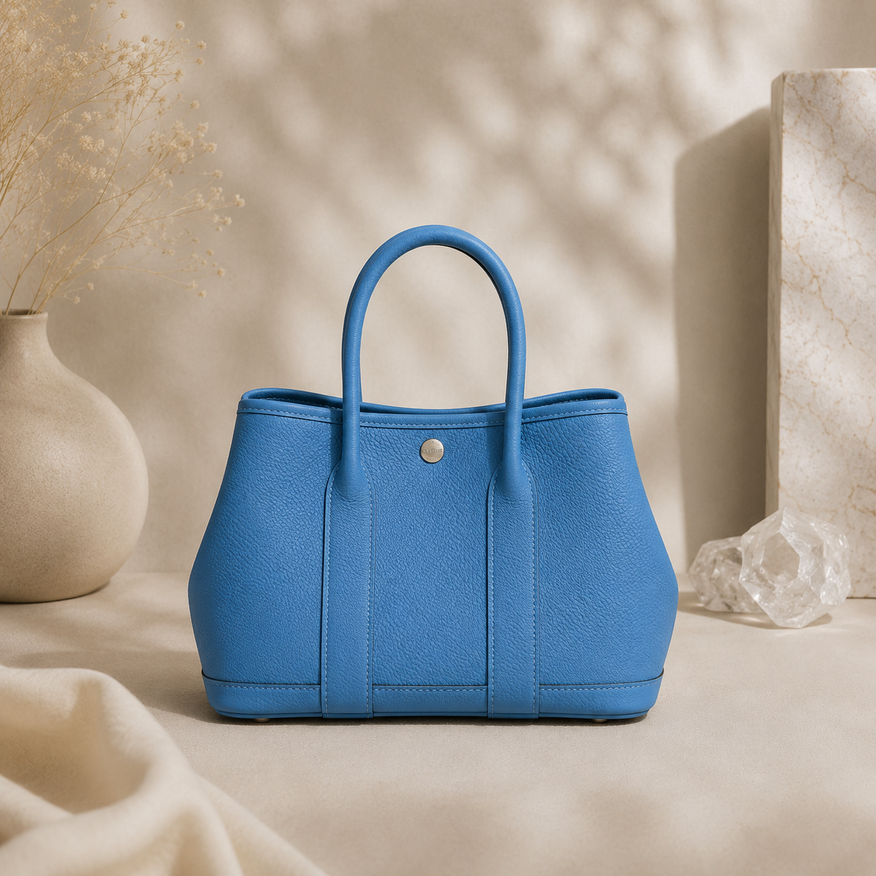 Premium Hand-Stitched Togo Leather Tote