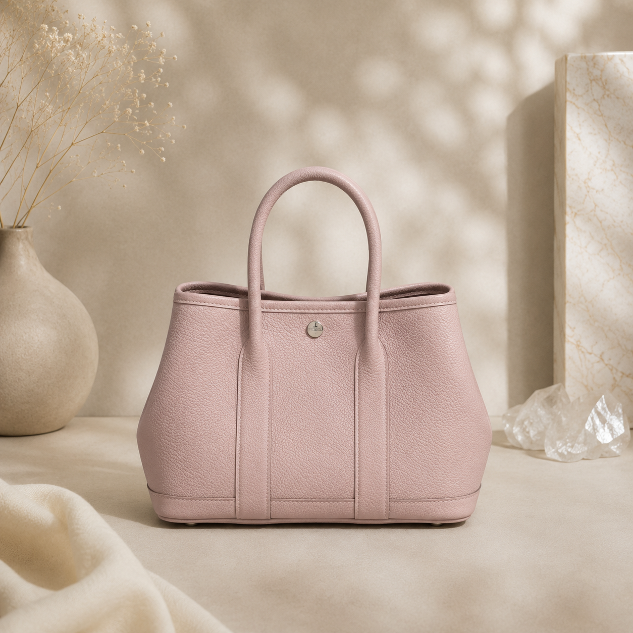 Premium Hand-Stitched Togo Leather Tote