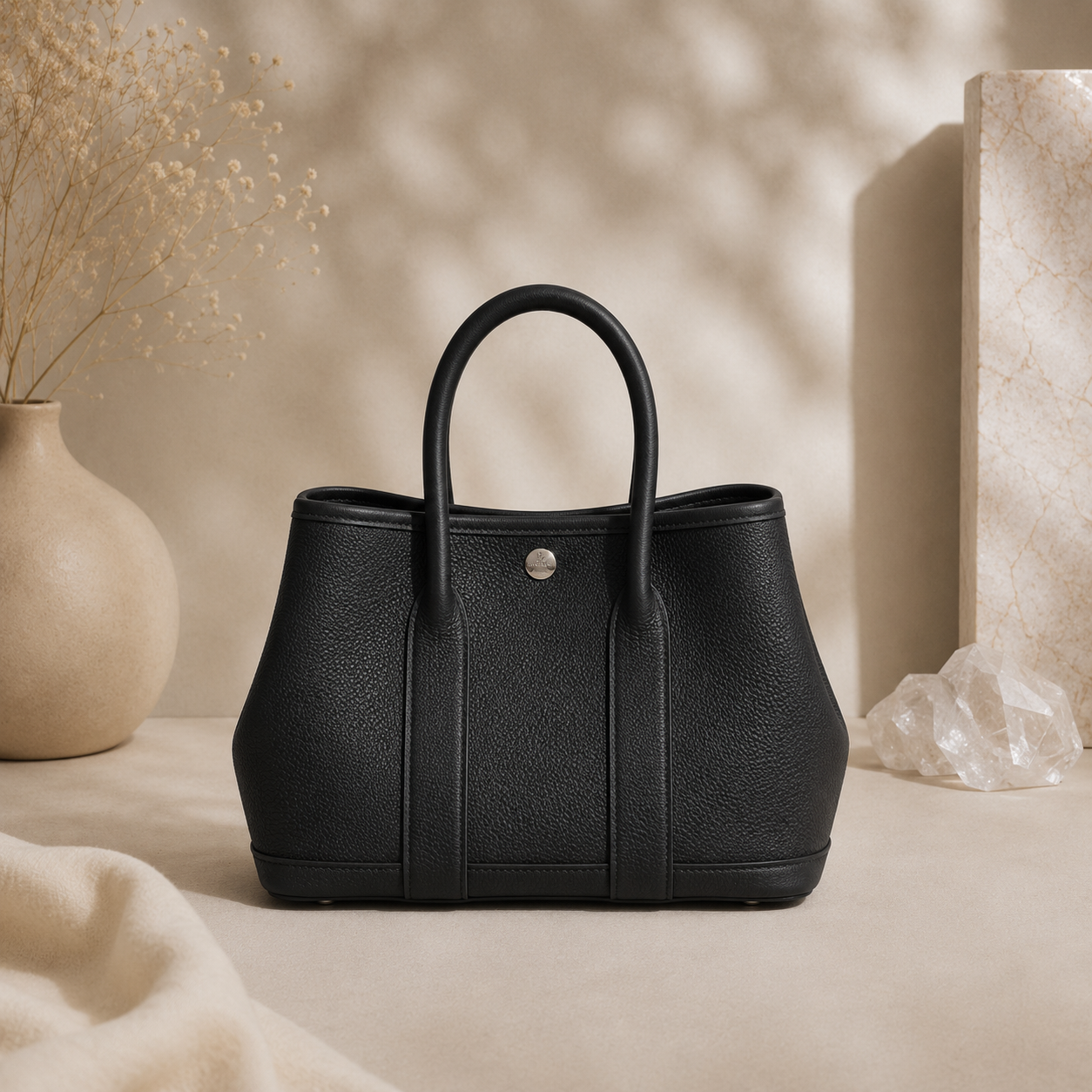 Premium Hand-Stitched Togo Leather Tote