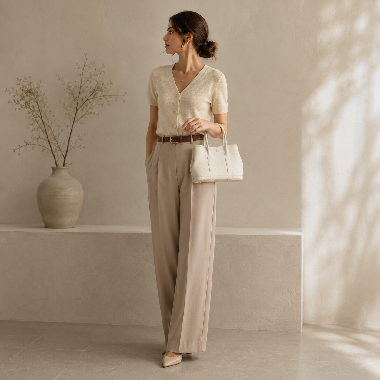 Premium Hand-Stitched Togo Leather Tote